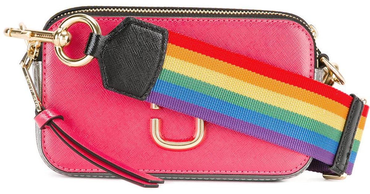 black marc jacobs bag with pink strap